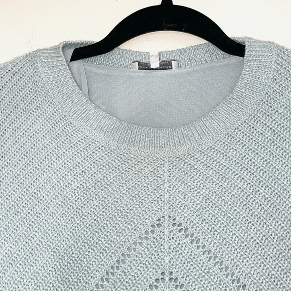 Lucky Brand Mint Green Metallic Knit Lined Pullover Sweater Small Women’s - Picture 2 of 13